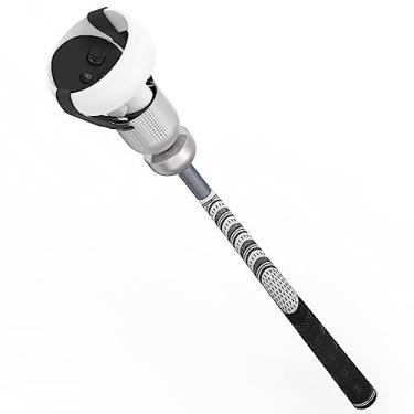 Imagem de Weighted VR Golf Club Attachment for Meta Quest 2/Oculus Quest 2, Aluminum Golf Club Handle with Realistic Grip and Two Straps, by ZHGM (Silver)
