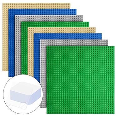 Imagem de Placas de base de blocos de construção, 8 placas de base clássicas de construção para tijolos de construção, 100% compatíveis com as principais marcas - placas de base 25,4 cm x 25,4 cm
