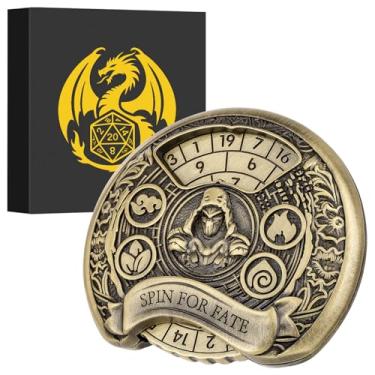Imagem de Spinner DND Dice Set, 7-in-1 Fingertip Gyro Metallic DND Dice, DND Starter Set, Rogue Dice Spinner for DND Dice Set, D&D Gifts with Gift Box, Role Playing Game Board Game Accessories, Bronze