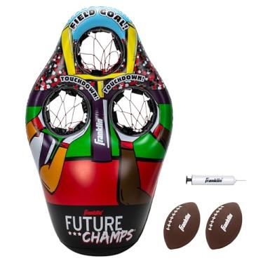 Imagem de Franklin Sports Kids Football Target Toss Game - Inflatable Football Throwing Target with Footballs - Kids Football Toss Game - 45" Target