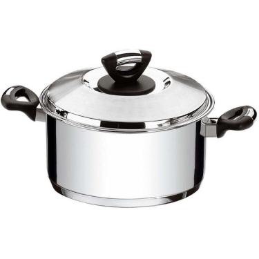 Imagem de Caçarola Funda Tramontina Solar Baquelite Inox - 16cm Preto E Inox