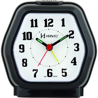 Imagem de Relógio Despertador Quartz Cabeceira Alarme Luz Preto - Preto
