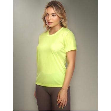 Imagem de Camisa Academia Esportiva Com Proteção Uv Feminina Treino Básica - MC 
