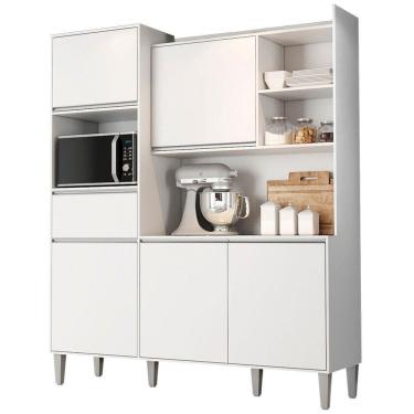 Imagem de Kit De Cozinha Compacta 160cm Isabel Com 5 Portas Branco