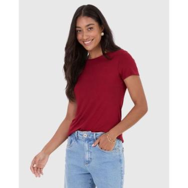 Imagem de Blusa Manga Curta Feminina Viscose Stretch Malwee Ref. 79410, Vermelho