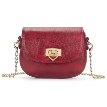 Imagem de LJCTULY Bolsas infantis para meninas - Bolsa infantil com cadeado de coração - Bolsa transversal para meninas, presente de aniversário para crianças (vermelha)