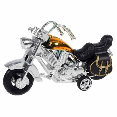 Imagem de Moto Brinquedo Miniatura Harley De Coleção Custom Com Fricção 11 Cm - 