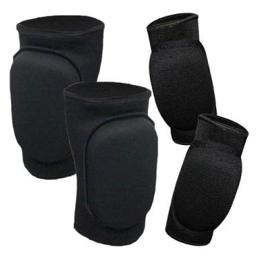 Imagem de Kit Goleiro Futsal Joelheira Cotoveleira Progne, Preto, P