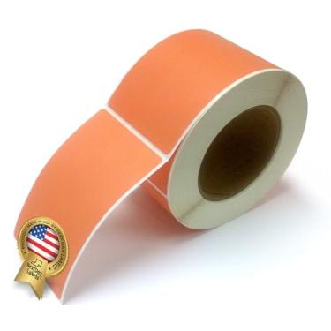 Imagem de NextDayLabels - 3 x 5 etiquetas retangulares de código de cores de inventário, 500 por rolo (salmão)