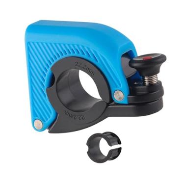 Imagem de Generic Campainha de bicicleta com som nítido para guidão padrão de 22,2/25,4/31,8 mm, alarme de aviso, campainha de bicicleta para crianças e adultos, Azul
