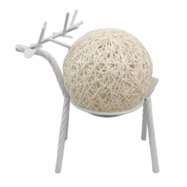 Imagem de Luminaria Abajur Rustica Veado Rena Cervo Enfeite Decoraçao Natal Sala