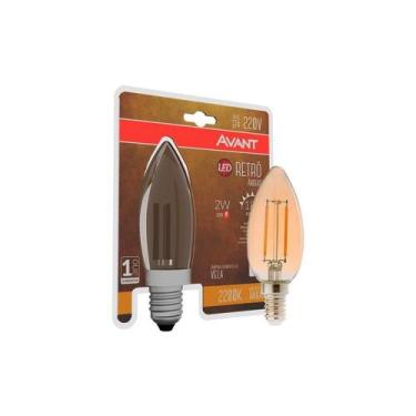 Imagem de Lâmpada Led Filamento Retrô Vela 2W - Amarelo 2200K E14 - AVANT