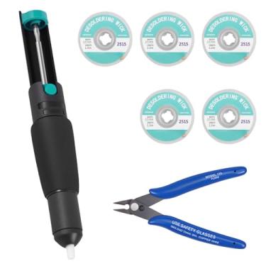 Imagem de KHZSPP Ferramenta de remoção de solda, kit de ferro de solda e kit de pavio de dessoldagem incluem 5 peças de 2,5 mm de largura, 1,5 m de comprimento