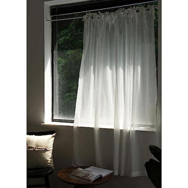 Imagem de Cortina de cozinha cortina de porta de transmissão de luz - 1 peça cortina de janela de linho de algodão de tule branco - cortina decorativa de divisão - para cozinha/quarto / sala de estar /