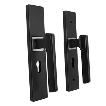 Imagem de FTVOGUE Conjunto de Fechadura de Alavanca de Porta de Entrada Quadrada Exterior Conjunto de Fechadura de Liga de Alumínio Com Chaves de Bloqueio