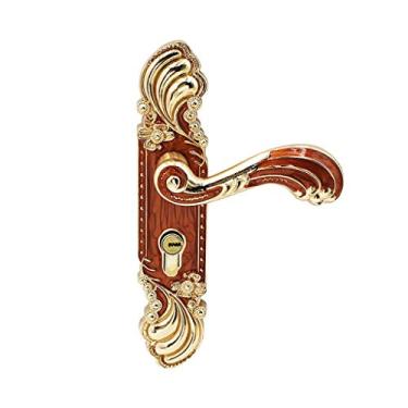 Imagem de Fechadura silenciosa de alumínio espacial luxuosa maçaneta de quarto fechadura interior anti-roubo fechadura de segurança para móveis ferragens