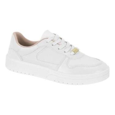 Imagem de Tênis Feminino Moleca Napa Sardenha Branco Conforto Dia a Dia, Branco,