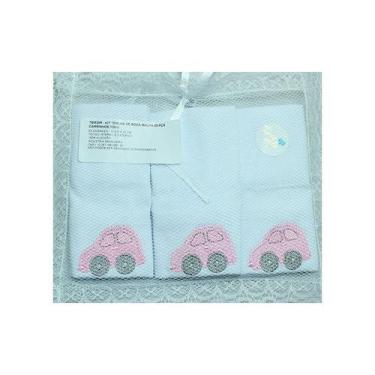 Imagem de Kit toalha de boca malha 03 pçs - carrinhos rosa - Doce Vida