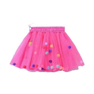 Imagem de Saia Tutu Infantil de Tule com Pompom - Vestido de Princesa para Menin