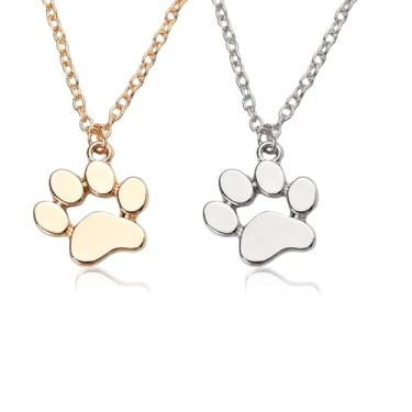 Imagem de Colar de casal para namorada, namorado, aniversário, dia dos namorados, presente para marido, esposa, presente de casamento para ele, colar com estampa de pata para mulheres, homens, gatos, cães