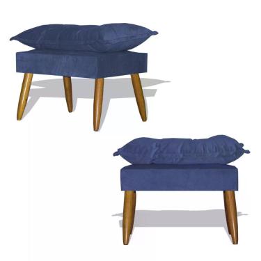 Imagem de Kit 02 Puff Decorativo Opala - Azul Marinho Azul Marinho