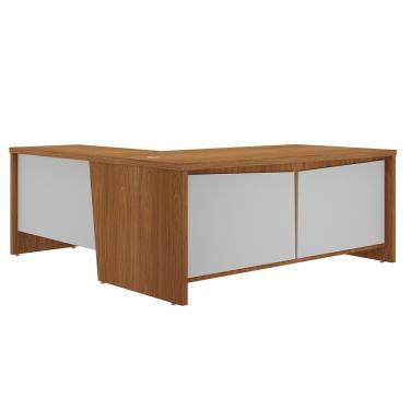 Imagem de Mesa Para Escritório Em L Chefia 190cm Corp A06 Freijó-branco - Mpozenato