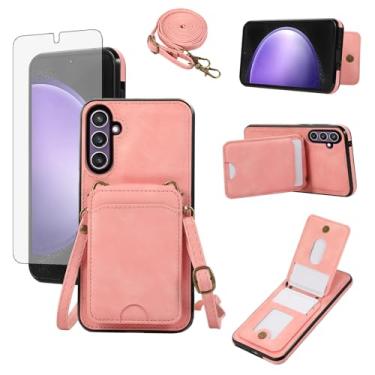 Imagem de Asuwish Capa de telefone para Samsung Galaxy A54 5G capa carteira com protetor de tela temperado e alça de pulso couro flip porta-cartão de crédito acessórios para celular A545G A 54 54A 4G G5 SM