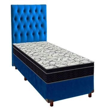 Imagem de Box Bau Blindado Branco + Colchão Casal High Foam Ortobom