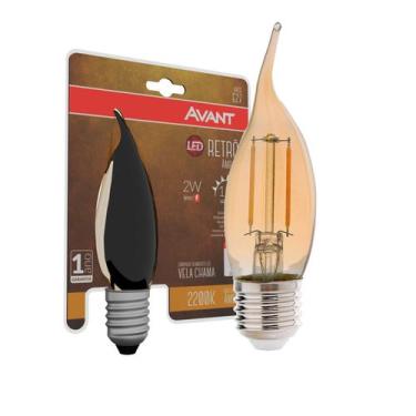 Imagem de Lâmpada Led Retrô Vela Chama E27 2W 180 Lumens Âmbar 2200K bivolt - Av