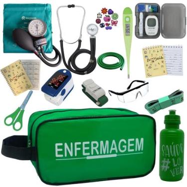 Imagem de Kit Enfermagem Aparelho Pressão Esteto Necessaire Completa - P.A. MED,