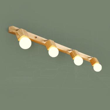 Imagem de Lâmpada Frontal De Espelho Ajustável De Madeira Vity, Luminária Moderna, Luzes De Espelho De Sala Rotativa Para Banheiro, 4-light