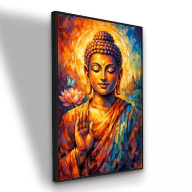 Imagem de Quadro Canvas Buda Meditação Espiritual 120x80 cm com Moldura Preta