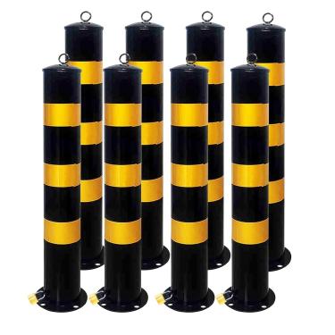 Imagem de Bollard De Segurança Removível Com Manga De Embutimento, Poste De Poste De Segurança De Aço Amarelo Com Parafusos De Ancoragem & Cadeado, Bollard De Estacionamento Para Ar, 8pcs-yellow, 800mm/31.5in