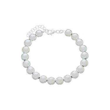 Imagem de Pulseira Com Bola 8mm Grossa De Prata 925