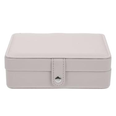 Imagem de Organizador de joias de camada dupla portátil, estojo compacto de armazenamento com vários compartimentos para uso em viagens de anéis