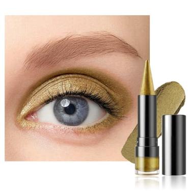 Imagem de BINGBRUSH Lápis de Sombra Glitter Gold e Delineador, Sombra 4 em 1 Creme Brilhante Metálico, Iluminador de Olhos Impermeável de Longa Duração, Maquiagem para os Olhos Altamente Pigmentada (#06-Gold