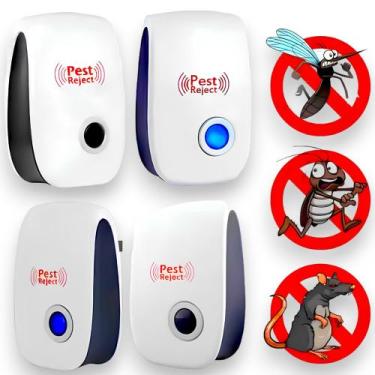 Imagem de 4X Repelente Eletrônico Ultrassônico Mosca Pernilongos Baratas Morcego