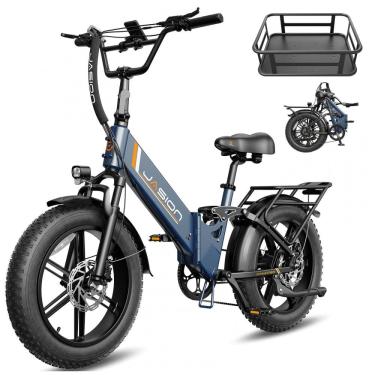 Imagem de Bicicleta elétrica dobrável Jasion X-Hunter ST azul Storm pneus 20x4 motor 750W pico 14...