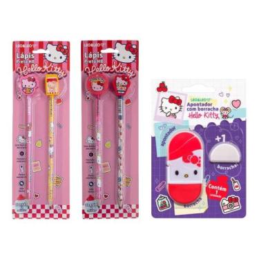 Imagem de Kit Lápis com Borracha e Apontador com Depósito Hello Kitty - Leonora