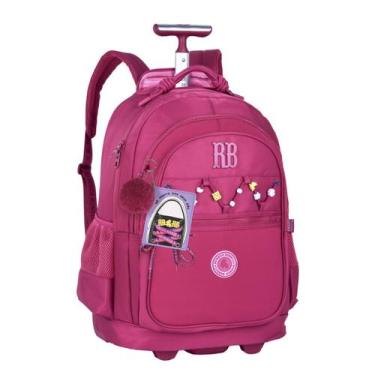 Imagem de Mochila Escolar Rodinhas Rebecca Bonbon com Cadarços para tênis, Rosa