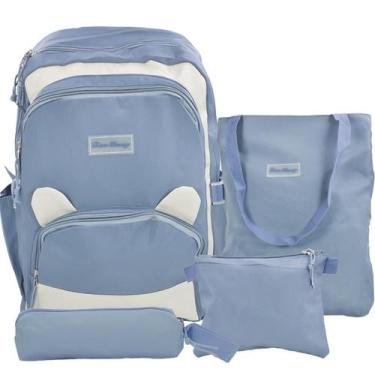 Imagem de Mochila Escolar Passeio Infantil Gatinho Bolsa Gatinha - Ron Chang, Az