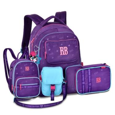 Imagem de Mochila Feminina com Lancheira e Estojo Box Rebecca Bonbon, Roxo