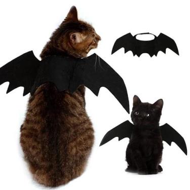 Imagem de Fantasia De Asas De Morcego Pretas Para Gatos E Cães, Roupas De Hallow