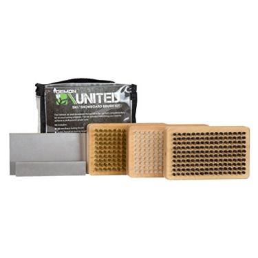 Imagem de DEMON UNITED Kit de escova de cera de esqui/snowboard - bônus inclui raspador de metal e arquivo de borda