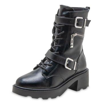 Imagem de Bota Coturno Feminino Cano Medio Vizzano 3079103 Preto 1502