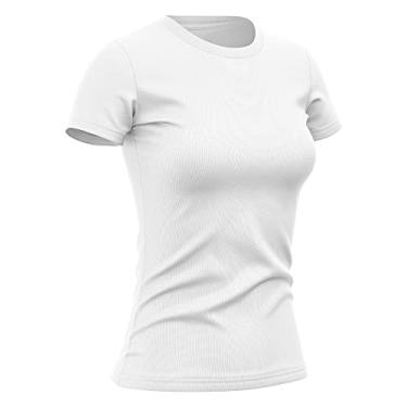 Imagem de Camiseta Feminina Dry Básica Lisa Proteção Solar UV Térmica Camisa Blusa, Tamanho G