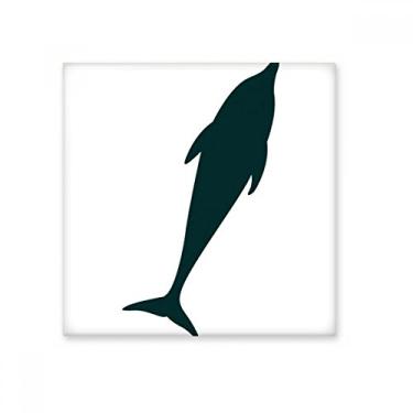 Imagem de Azulejo de cerâmica de golfinho azul oceano dólar brilhante decalque de pedra adornada tijolo vitrificado