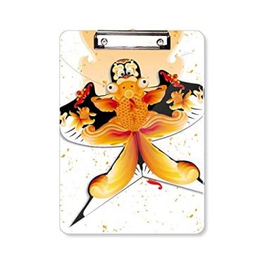 Imagem de Prancheta de cultura tradicional chinesa com padrão de pipa, pasta, bloco de escrita A4