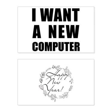 Imagem de Cartão de felicitações I Want A New Computer New Year Festival Bless Message Present
