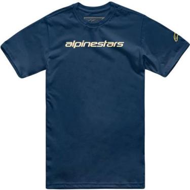 Imagem de Camiseta Alpinestars Linear Wordmark Azul/Bege
